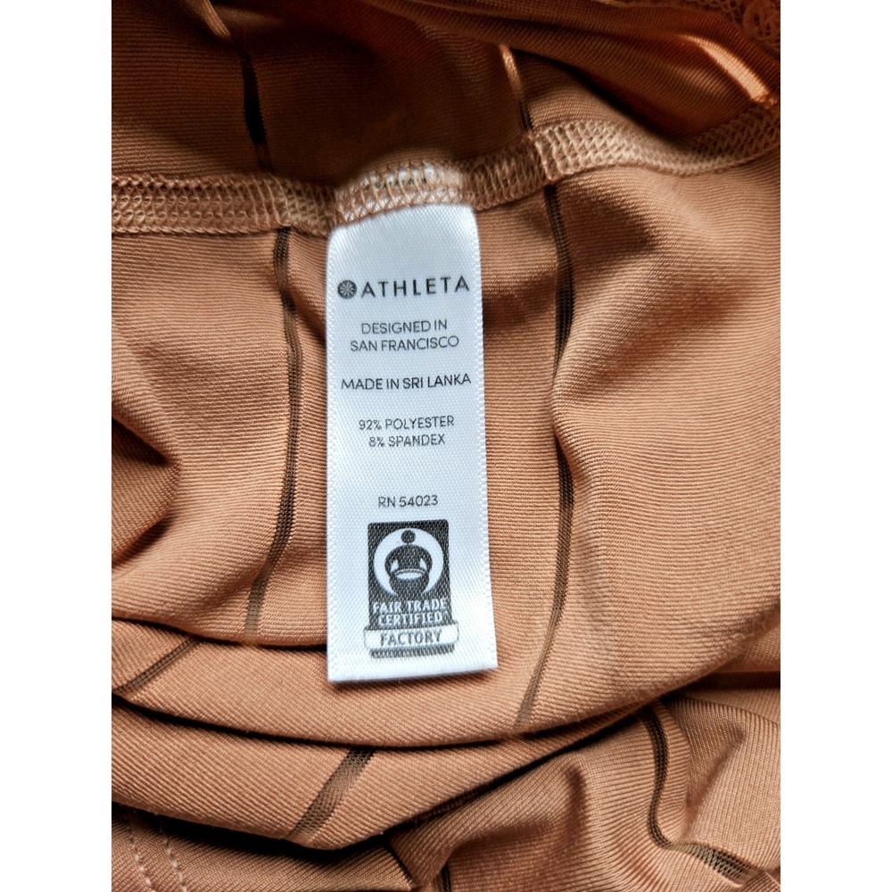 Athleta Womens XS Tank Too with Mesh Stripe Tan‎ Racerback Workout Running Yoga - Picture 4 of 8